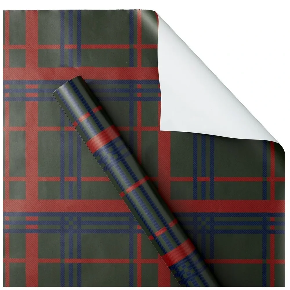 My Texas House Tartan Plaid Christmas Wrapping Paper 50 sq ft‎ – Red Green Navy